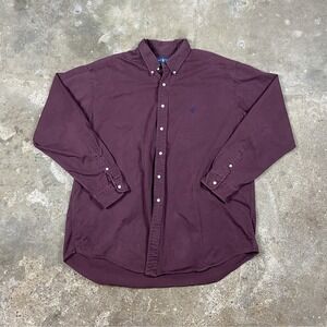 Ralph Lauren Button Down Size XXL Burgundy Blake Twill Long Sleeve Casual Fit